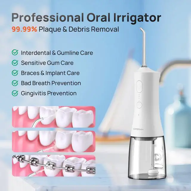 Alt view image 2 of 7 - Portable Water Flossers for Teeth, Cordless Water Flosser for Braces