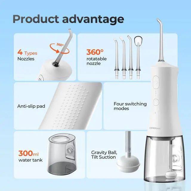 Alt view image 5 of 7 - Portable Water Flossers for Teeth, Cordless Water Flosser for Braces