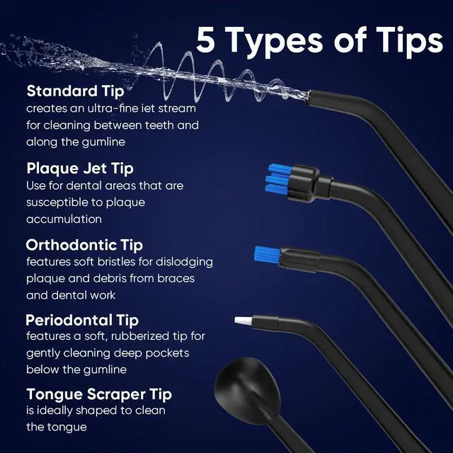 Alt view image 4 of 6 - LP211 Cordless Water Flossers with 8 Tips, Portable Oral Irrigator