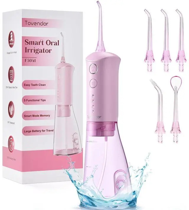 Main image of Water Dental Flosser, Rechargeable Dental Oral Irrigator, 5 Tips