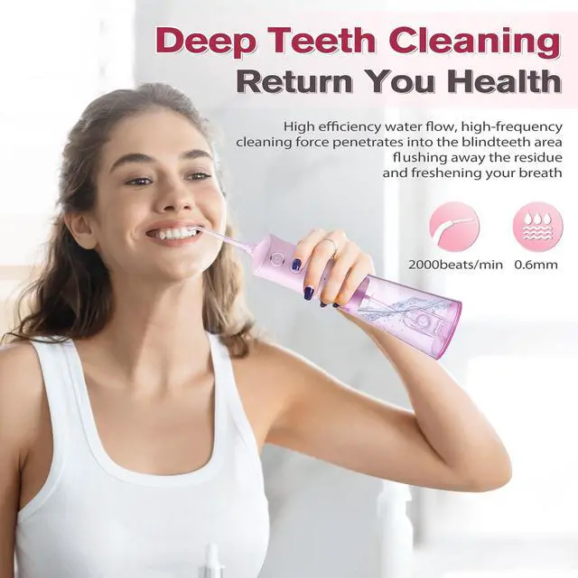 Alt view image 3 of 7 - Water Dental Flosser, Rechargeable Dental Oral Irrigator, 5 Tips