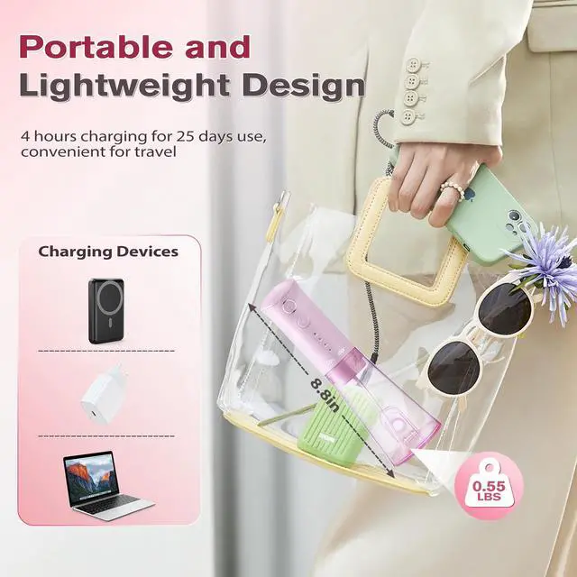 Alt view image 6 of 7 - Water Dental Flosser, Rechargeable Dental Oral Irrigator, 5 Tips