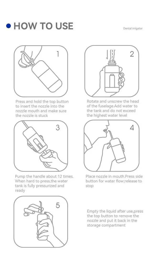 Alt view image 7 of 7 - Portable Oral Irrigator, Air Pressure Handheld Water Flosser