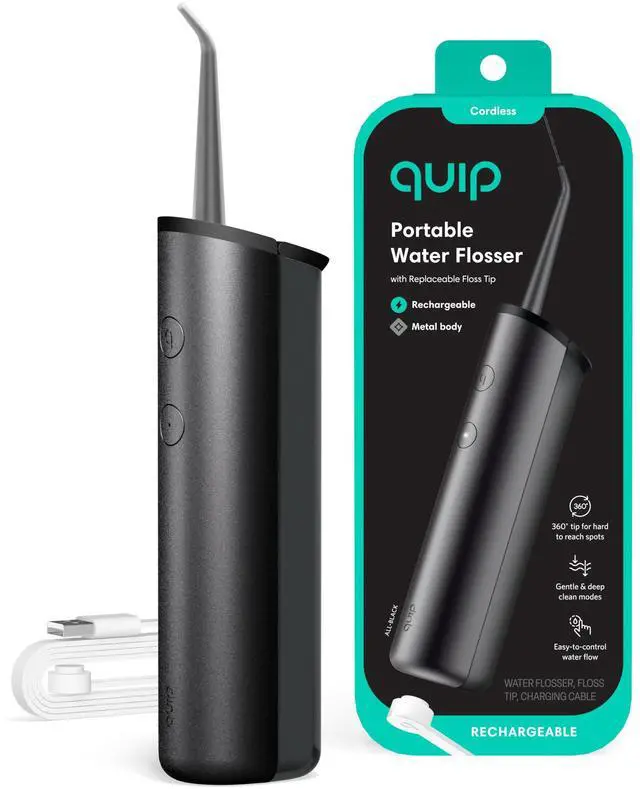 Main image of Water Flosser - Cordless Water Flosser with Adjustable Pressure - Teeth Cleaner Pick with 360 Degree Rotating Replaceable Tip, Rechargeable Water Dental Pick - All-Black