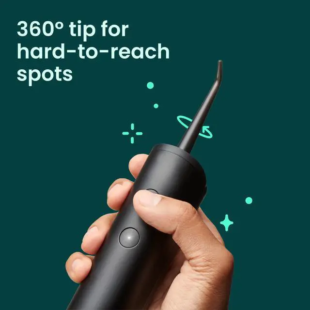 Alt view image 2 of 7 - Water Flosser - Cordless Water Flosser with Adjustable Pressure - Teeth Cleaner Pick with 360 Degree Rotating Replaceable Tip, Rechargeable Water Dental Pick - All-Black