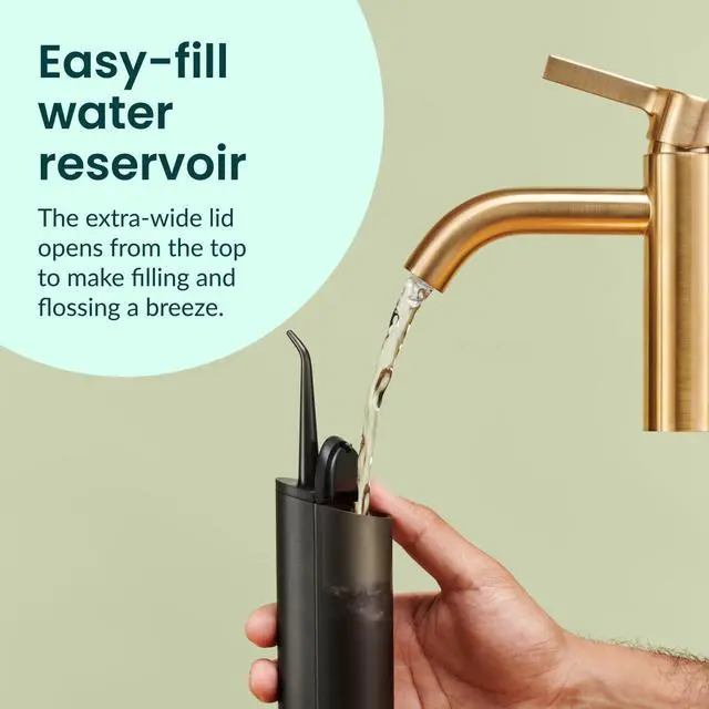 Alt view image 6 of 7 - Water Flosser - Cordless Water Flosser with Adjustable Pressure - Teeth Cleaner Pick with 360 Degree Rotating Replaceable Tip, Rechargeable Water Dental Pick - All-Black