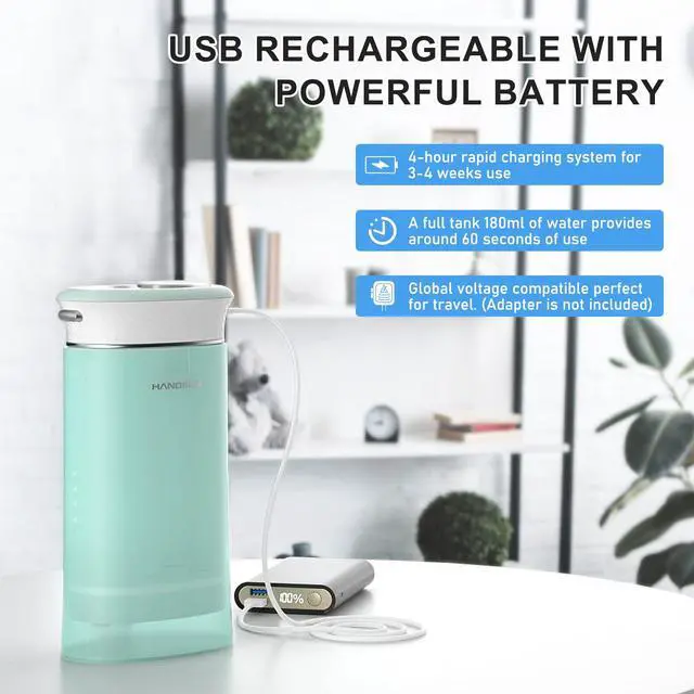 Alt view image 6 of 7 - Water Flosser Cordless Oral Irrigator Portable Teeth Cleaner HOC600 IPX7 Waterproof Electric Dental Flossers with DIY Modes 6 Jet Tips for Braces Care Travel and Home Use