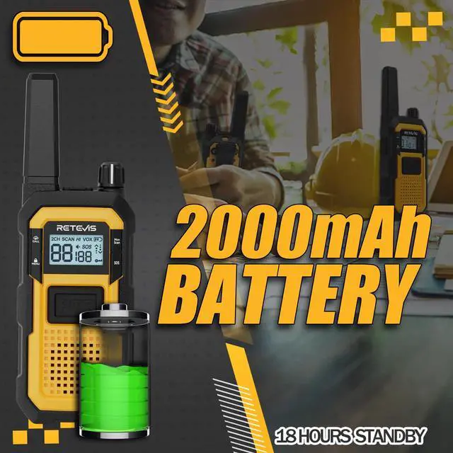 Alt view image 4 of 7 - RB48 FRS Walkie Talkies Long Range,Mil-Standards 810H Two Way Radio