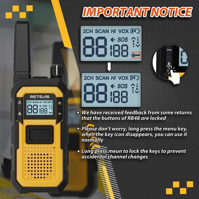 Alt view image 7 of 7 - RB48 FRS Walkie Talkies Long Range,Mil-Standards 810H Two Way Radio