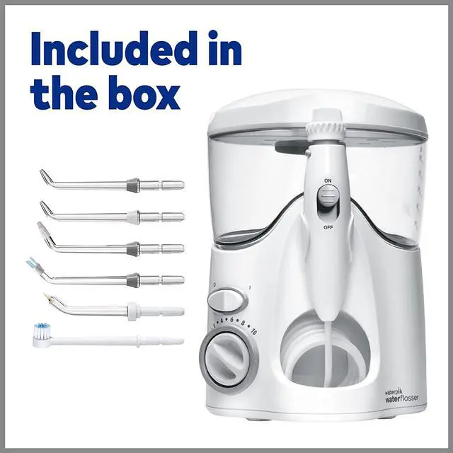 Alt view image 6 of 7 - Ultra Water Flosser, White - 90+ Seconds of Flossing Time - 10 Pressure Settings, 360-Degree Tip Rotation - Includes Six Tips & Built-in Tip Storage