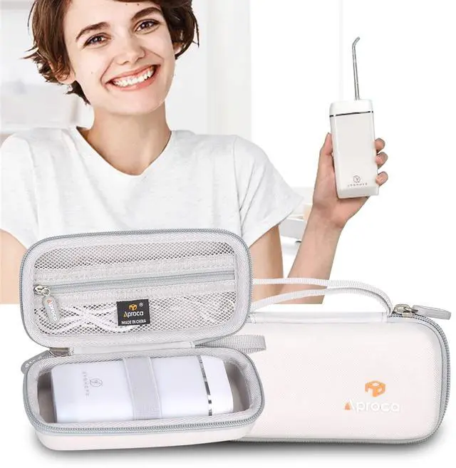 Alt view image 4 of 7 - Case Compatible with SYNHOPE Water Flosser Oral Irrigator Water Teeth Cleaner Pick, Portable Storage Bag for Accessories -Grey (Case Only)