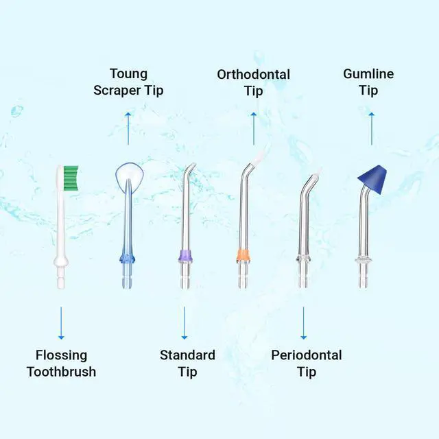 Alt view image 2 of 5 - Replacement Tips for Puur Smile Water Flosser 6x Water Dental Flosser Tip | Oral Irrigator Jet Tip | Advanced Dental Care for a Healthier Mouth, Gum, and Teeth | Water Flosser Head