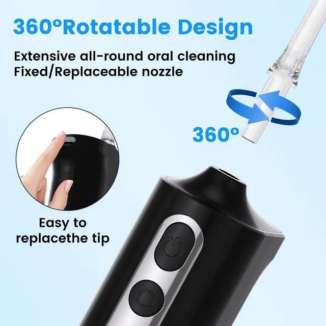 Alt view image 3 of 7 - Water Flosser for Teeth Cordless, Dental Water Jet Flosser with 4 Modes & 4 Jet Tips, Rechargeable Teeth Water Flosser, IPX7 Waterproof Electric Flosser Water Jet for Oral Cleaning