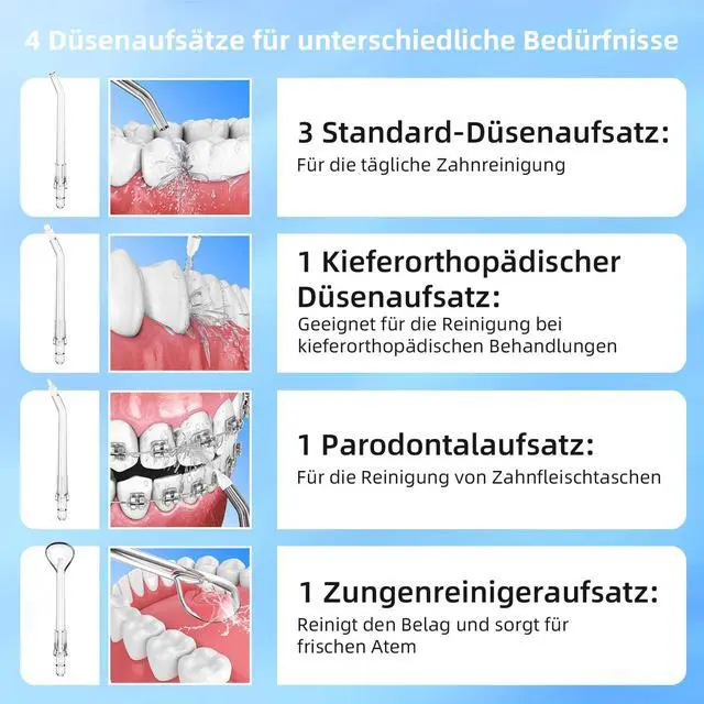 Alt view image 3 of 7 - Water Flosser,300ML Water Pulse flossers-5 Modes&6 Replaceable Jet Tips for Teeth Cleaning and Flossing,Rechargeable (Pink)
