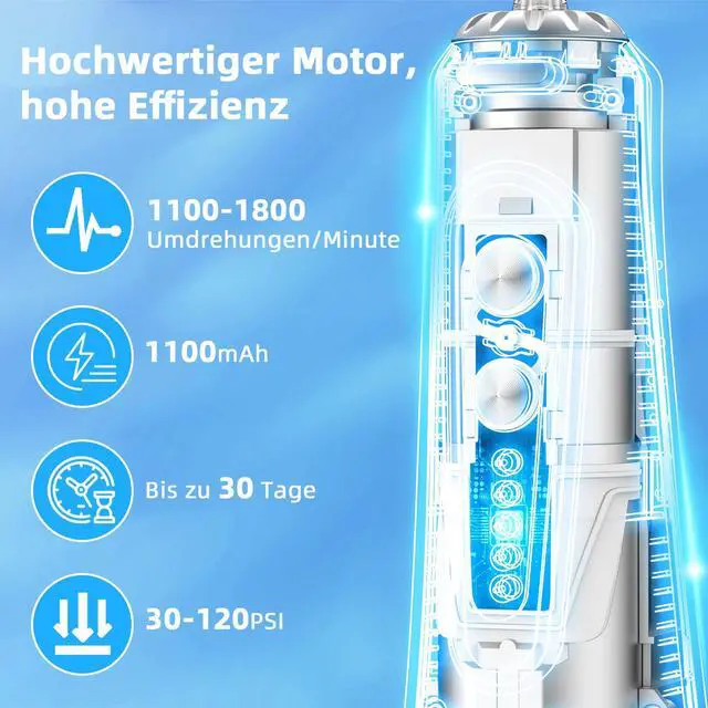 Alt view image 5 of 7 - Water Flosser,300ML Water Pulse flossers-5 Modes&6 Replaceable Jet Tips for Teeth Cleaning and Flossing,Rechargeable (Pink)