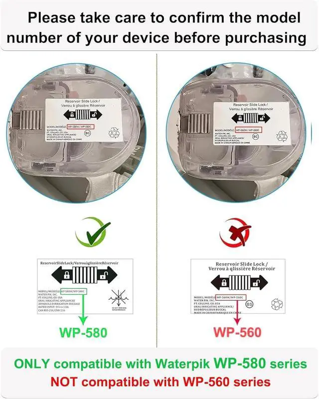 Alt view image 4 of 6 - VHBW Charger for Waterpik Water Flosser WP-580, Replacement for Waterpik Charger for Waterpik WP-580 WP-582 WP-583 WP-587 Cordless Advanced 2.0 Water Flosser(Not for WP-560 Series)