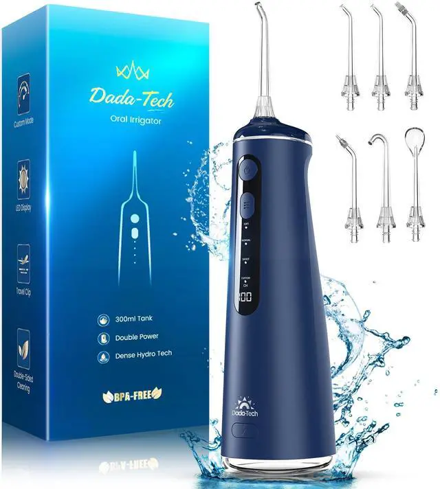 Main image of Water Flosser for Teeth, Cordless Oral Irrigator Portable Dental Cleaner Picks with 8 DIY Modes 7 Jets 300ml Tank Braces Flossers Rechargeable (Blue)