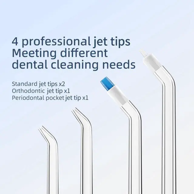 Alt view image 4 of 7 - Water Dental Flosser - , Portable Cordless Oral Irrigator 3 Modes & 150ML Pull-Out Type Detachable Tank, 6 Jet Tips, IPX7 Waterproof