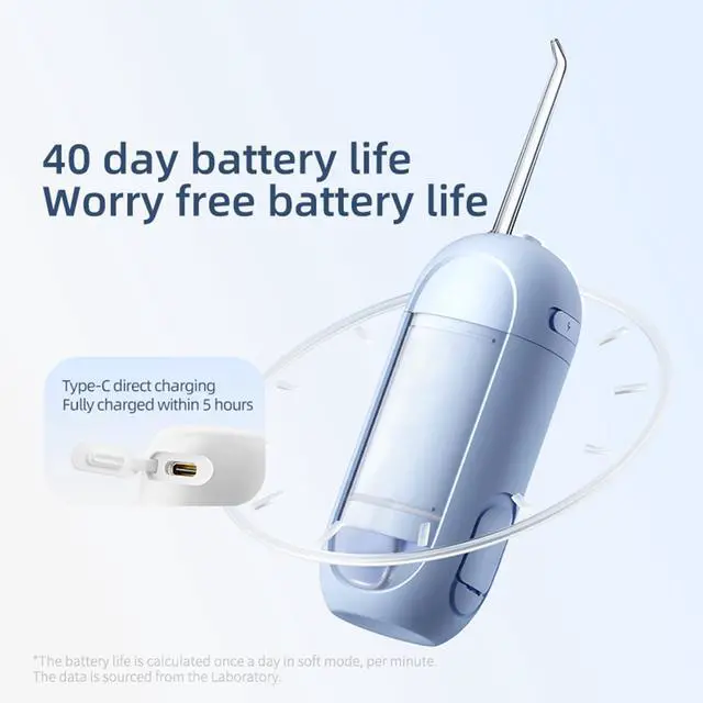 Alt view image 7 of 7 - Water Dental Flosser - , Portable Cordless Oral Irrigator 3 Modes & 150ML Pull-Out Type Detachable Tank, 6 Jet Tips, IPX7 Waterproof