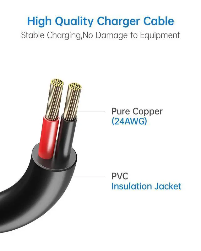 Alt view image 7 of 7 - Water Flosser Charger Replacement for COSLUS, Nicwell, Nicefeel, Hangsun, Aquasonic, MOSPRO, Oralfree, Tovendor, Initio, McNaval, Zerhunt and Cremax Oral Irrigator Water Flosser 4.9FT(1.5M) Black