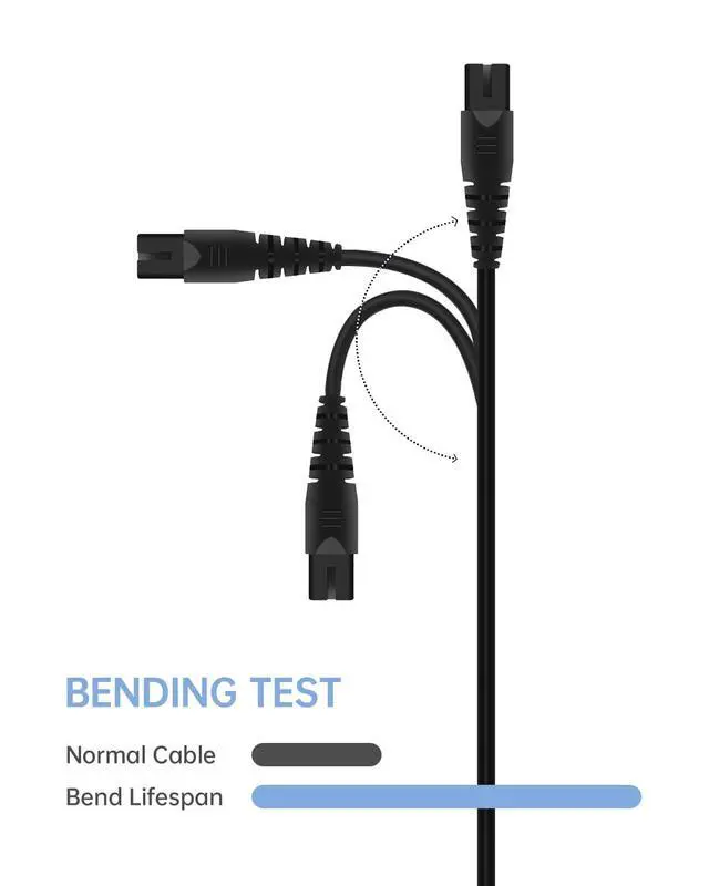 Alt view image 6 of 7 - Water Flosser Charger Replacement for COSLUS, Nicwell, Nicefeel, Hangsun, Aquasonic, MOSPRO, Oralfree, Tovendor, Initio, McNaval, Zerhunt and Cremax Oral Irrigator Water Flosser 4.9FT(1.5M) Black