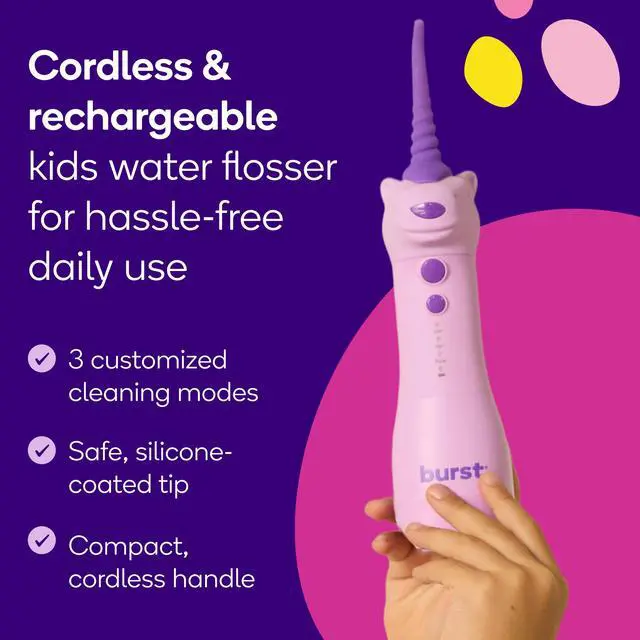 Alt view image 2 of 7 - Kids Water Flosser (Unicorn) | Cordless & Rechargeable Water Flosser
