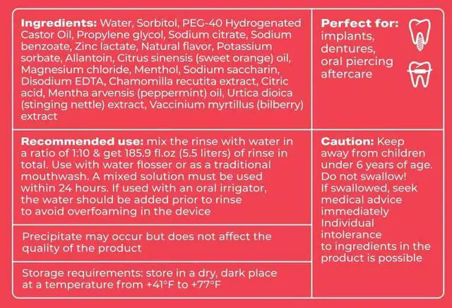 Alt view image 5 of 7 - Water Flosser Rinse, Solution, Additive & Mouthwash for Gum Care Compatible with Waterpik & All Oral Irrigators, Concentrated, Alcohol & Fluoride Free, Apple Mint, 16.9 fl oz