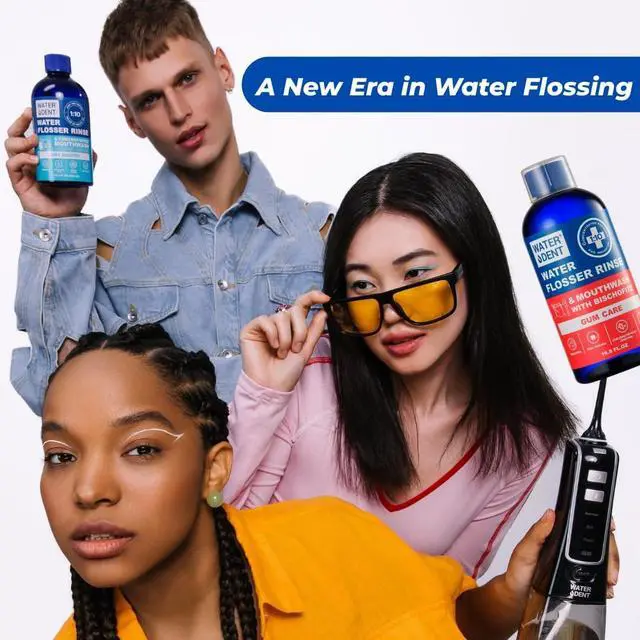 Alt view image 6 of 7 - Water Flosser Rinse, Solution, Additive & Mouthwash for Gum Care Compatible with Waterpik & All Oral Irrigators, Concentrated, Alcohol & Fluoride Free, Apple Mint, 16.9 fl oz