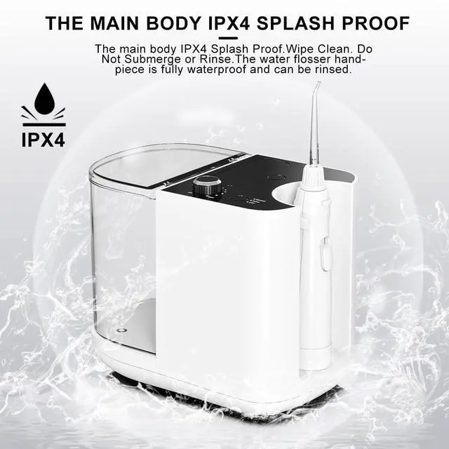 Alt view image 6 of 7 - Upgraded Version 900ML Large Capacity Countertop Water Flosser, Aquarius Water Flosser Professional with UV Sanitizer Light, Oral Irrigator for Teeth, Gums, Braces, Dental Care