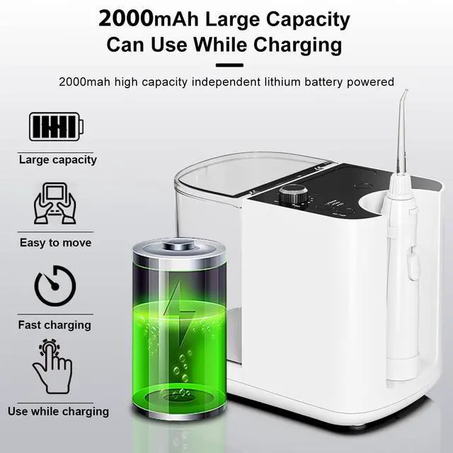 Alt view image 7 of 7 - Upgraded Version 900ML Large Capacity Countertop Water Flosser, Aquarius Water Flosser Professional with UV Sanitizer Light, Oral Irrigator for Teeth, Gums, Braces, Dental Care