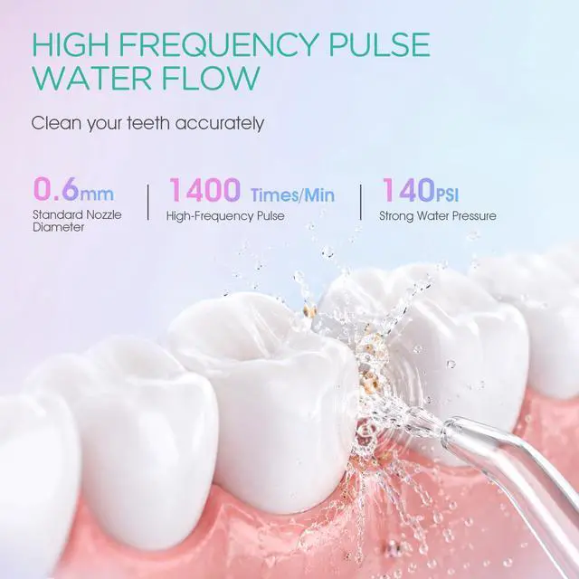 Alt view image 3 of 7 - Travel Water Flosser, Mini Water Pick Cordless WF510, Purple