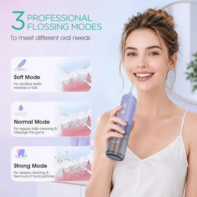 Alt view image 4 of 7 - Travel Water Flosser, Mini Water Pick Cordless WF510, Purple