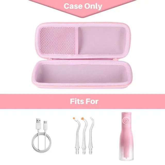 Alt view image 3 of 7 - Hard Case for usmile C30 Cordless Water Flosser, Pink