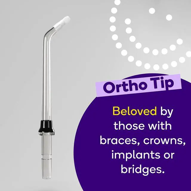 Alt view image 3 of 4 - Electric Water Flosser Replacement Tips (Ortho/2 Pack) | for Fresh Breath & Healthy Gums | Plaque Removal Between Teeth, Braces & Dental Work