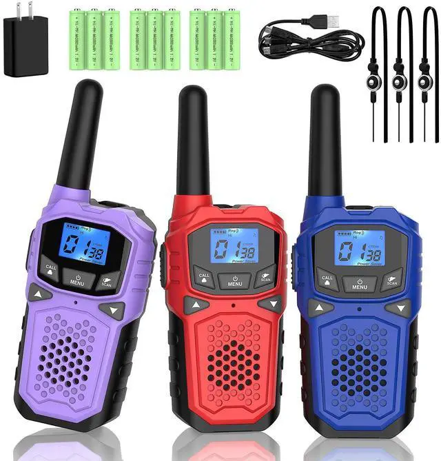 Main image of Walkie Talkies for Adults- Long Range Two Way Radio for Camping Hiking Hand Held Hiking Accessories Camping Gear Xmas Birthday Gift for Kids,SOS Siren,NOAA Weather Alert,3 Radios