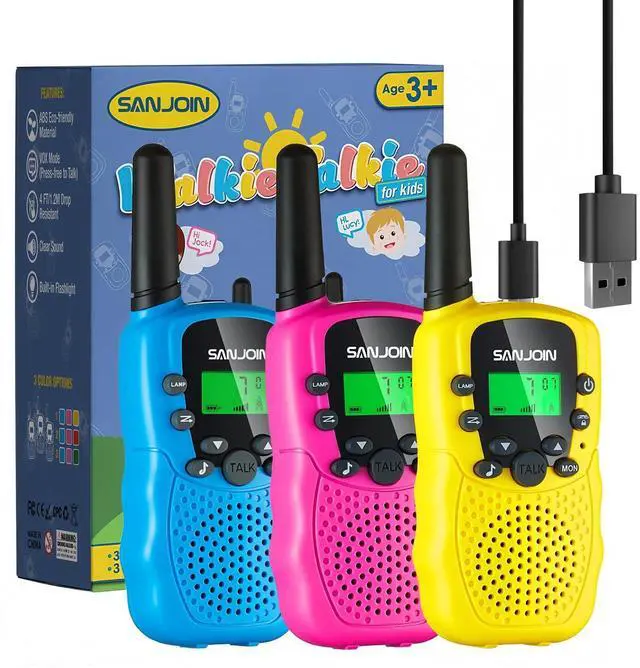 Main image of Walkie Talkies for Kids Rechargeable, 2000 mAH Last 3-4 Days 2 Way Radios Toys for 3-12 Year Old Boys Girls to Outside, Camping, Hiking Birthday Holiday Easter Basket Stuffers Presents
