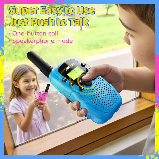 Alt view image 4 of 7 - Walkie Talkies for Kids Rechargeable, 2000 mAH Last 3-4 Days 2 Way Radios Toys for 3-12 Year Old Boys Girls to Outside, Camping, Hiking Birthday Holiday Easter Basket Stuffers Presents
