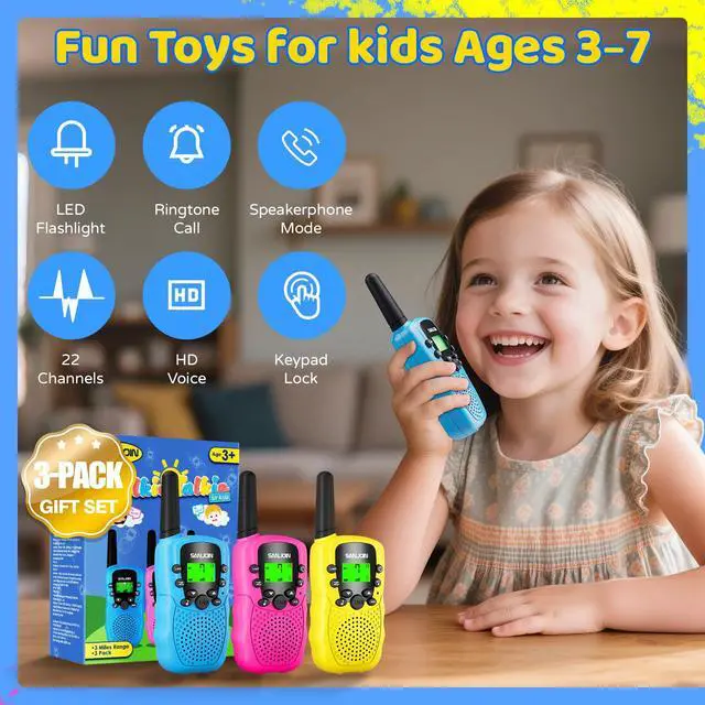 Alt view image 6 of 7 - Walkie Talkies for Kids Rechargeable, 2000 mAH Last 3-4 Days 2 Way Radios Toys for 3-12 Year Old Boys Girls to Outside, Camping, Hiking Birthday Holiday Easter Basket Stuffers Presents