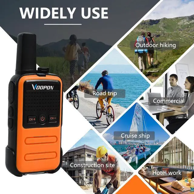 Alt view image 6 of 7 - Rechargeable Mini Walkie Talkies C56TB for Adults Two Way Radios Long Range Compact Transceiver with USB C Charger for Family Hiking Camping Cruising Skiing Shop (4 Pack)