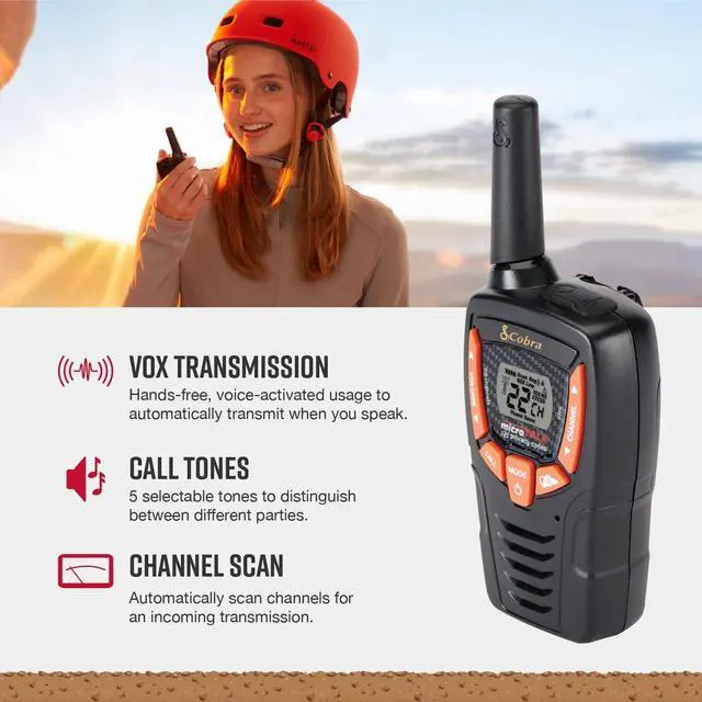 Alt view image 4 of 6 - ACXT390 Walkie Talkies, Rechargeable, Lightweight, 22 Channels