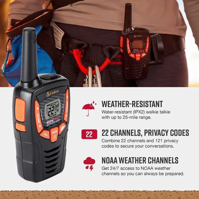 Alt view image 3 of 6 - ACXT390 Walkie Talkies, Rechargeable, Lightweight, 22 Channels