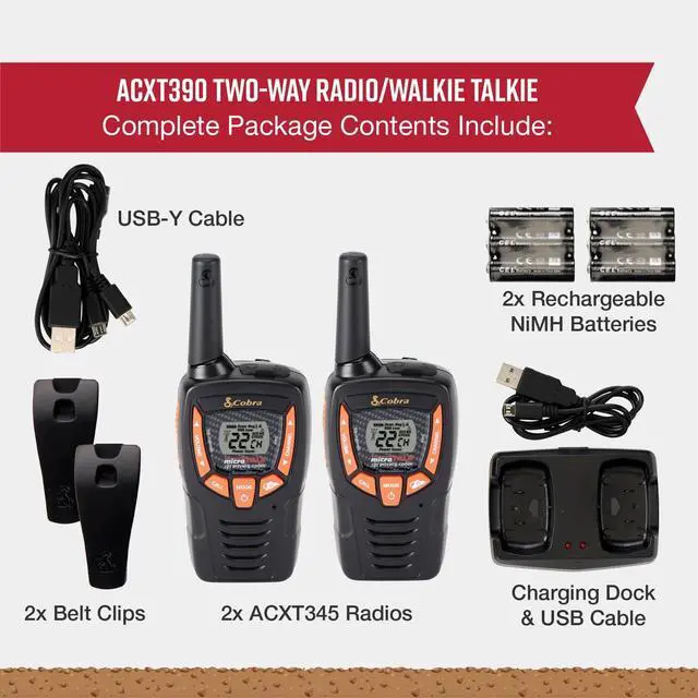 Alt view image 6 of 6 - ACXT390 Walkie Talkies, Rechargeable, Lightweight, 22 Channels