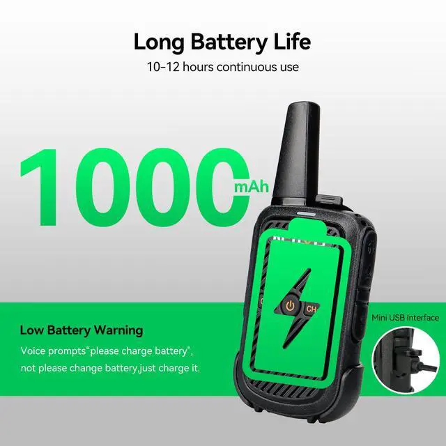 Alt view image 3 of 7 - RT15 Mini Walkie Talkies for Adults, Small Portable 2 Way Radios