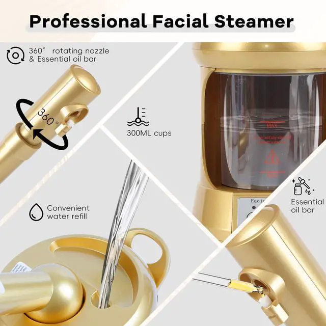 Alt view image 2 of 6 - Facial Steamer,Face Steamer for Facial Deep Cleaning, Steamer for Facial for Personal Care or Spa, Moisturizing and Hydrating.