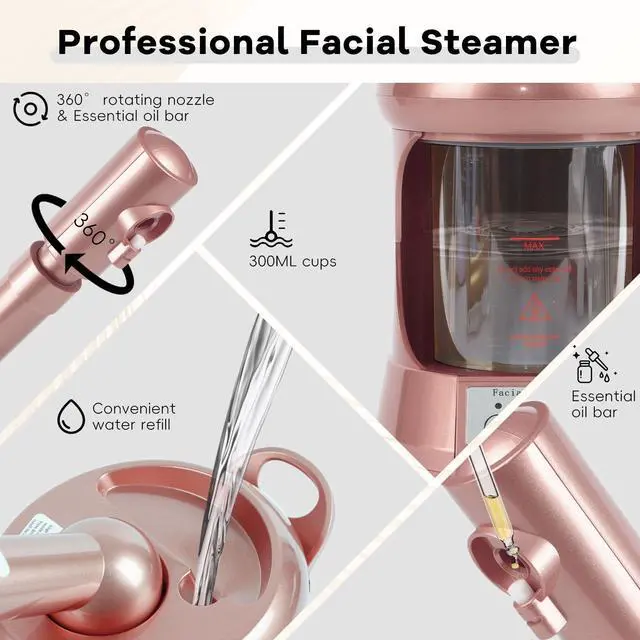 Alt view image 2 of 6 - Facial Steamer, Professional Face Steamer with Extendable Nozzle, Face Steamer for Home Use