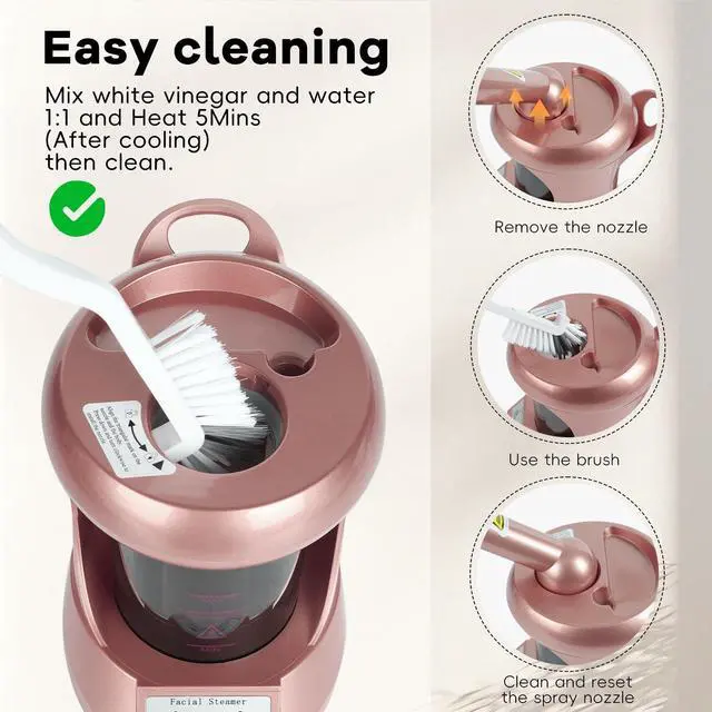 Alt view image 4 of 6 - Facial Steamer, Professional Face Steamer with Extendable Nozzle, Face Steamer for Home Use