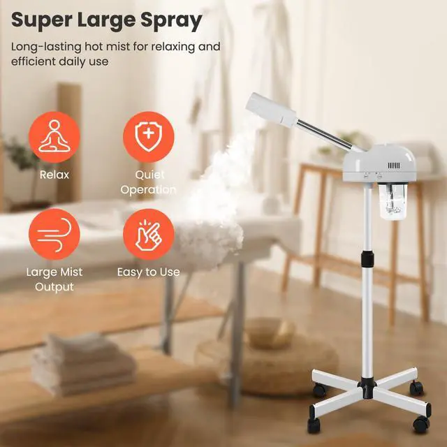 Alt view image 4 of 7 - Height Adjustable Professional Facial Steamer, White