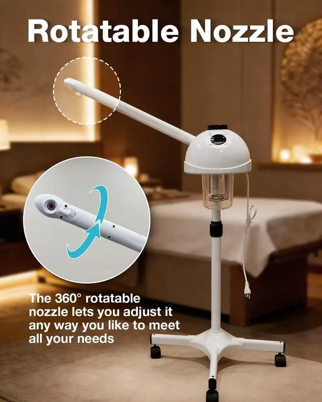 Alt view image 3 of 7 - Professional Facial Steamer Adjustable Height Facial Steamer White