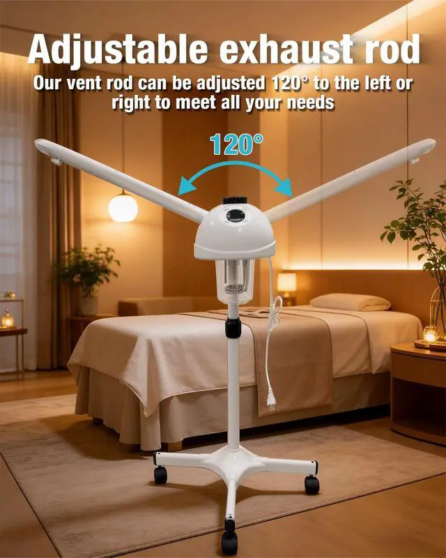 Alt view image 4 of 7 - Professional Facial Steamer Adjustable Height Facial Steamer White