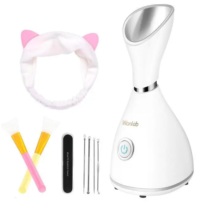 Main image of Portable Facial Steamer Nano Face Steamer Warm Mist Home Skin Spa Steamers for Sinuses Acne Pores Cleanse Blackhead Remover Kit Mask Brush